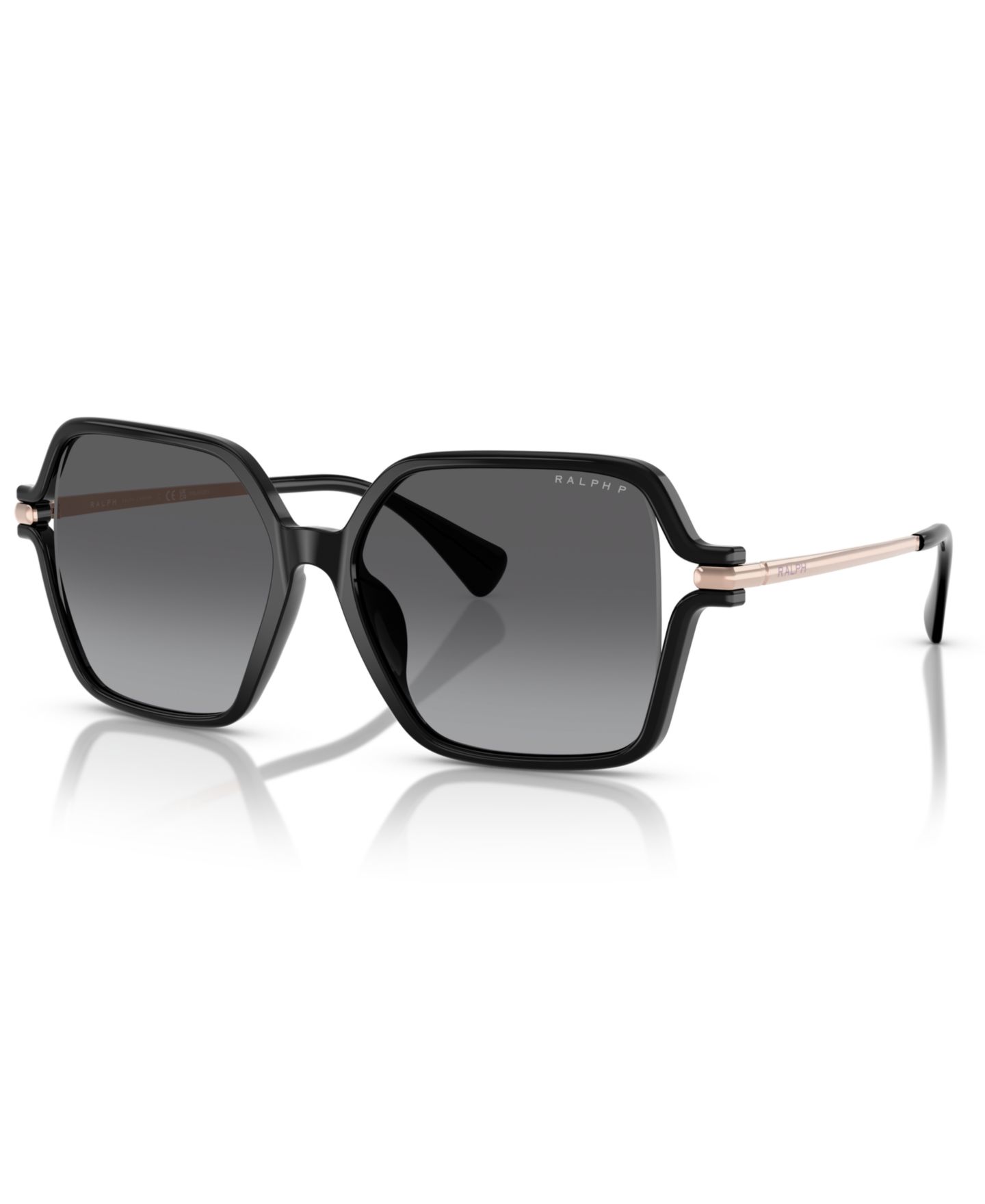 Женские солнцезащитные очки Ralph by Ralph Lauren Polarized Sunglasses RA5319U, цвет: Блестящий чёрный — фото 1