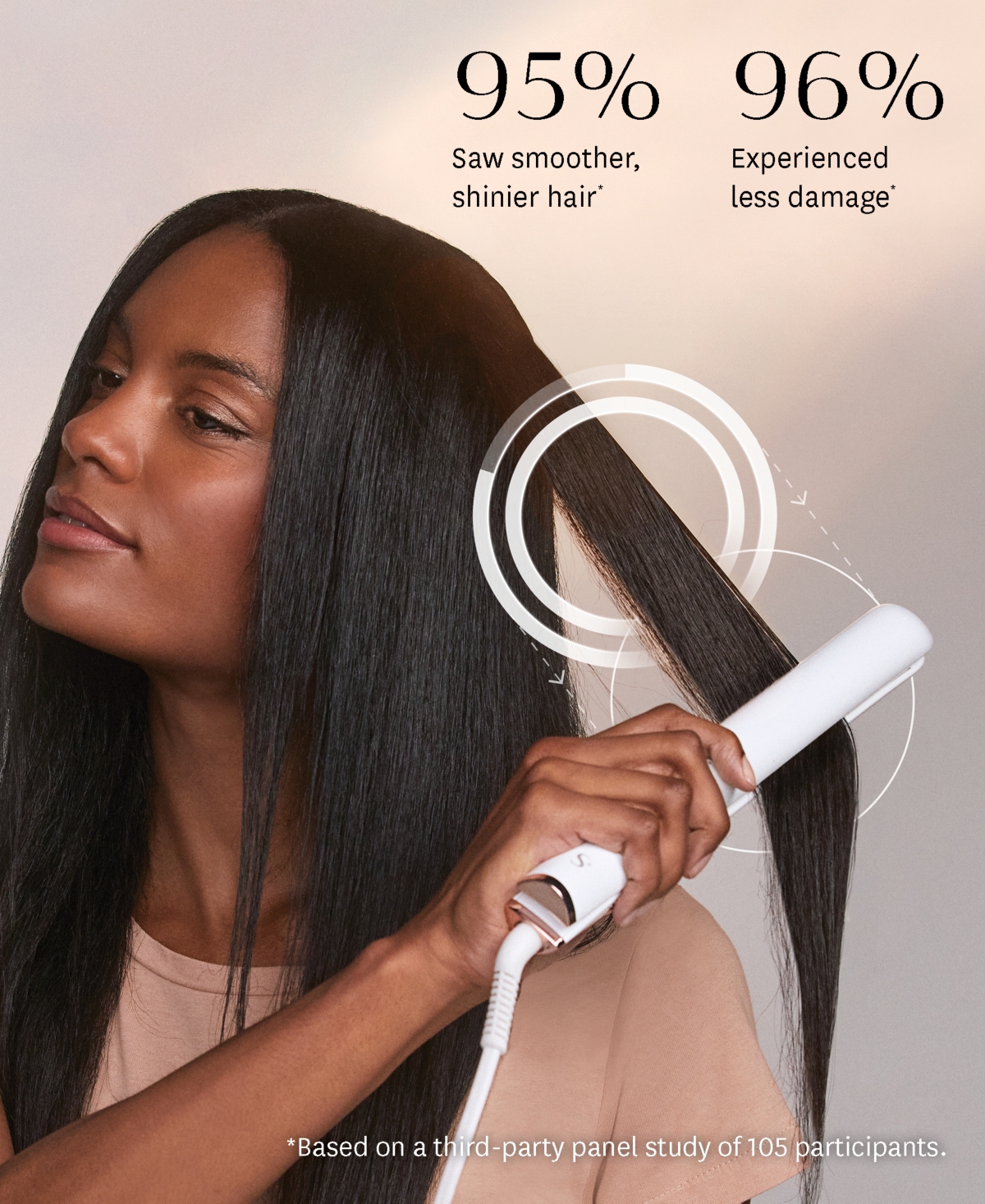 T3 SinglePass StyleMax Professional 1" Flat Iron with Automated Heat in Satin Blush
