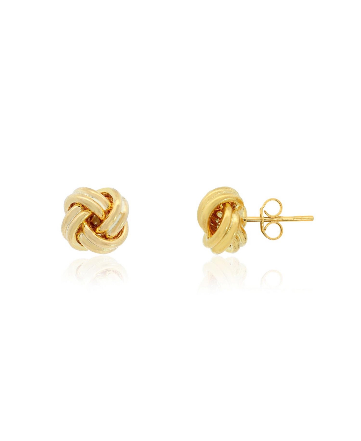Polished Rope Knot Stud Earrings 14K Gold - Gold