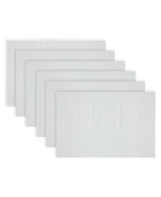 Natural Shimmer Texteline Outdoor Dining Set Textured Design Reversible 12" x 18" Rectangular Placemats Set of 6