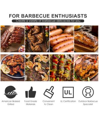 1350 W Outdoor Electric BBQ Grill with Removable Stand