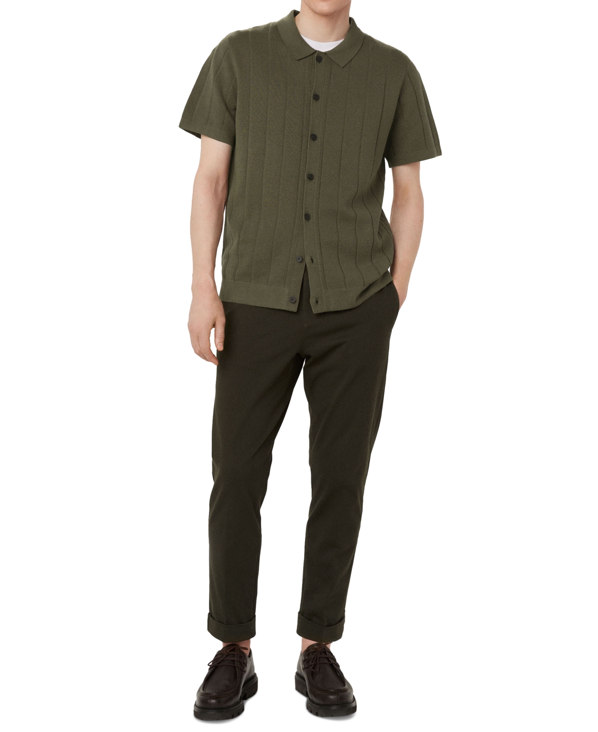 Frank And Oak Men's Cotton Short-Sleeve Sweater Polo Shirt
