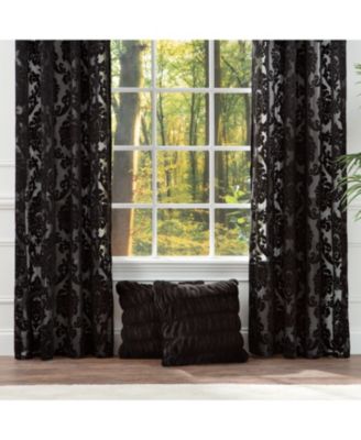 Premium Devore Sheer Grommet Curtains - Classy, Light Filtering Drapes for Living Room or Bedroom - 52" x 63" - Blue, 2 Panels