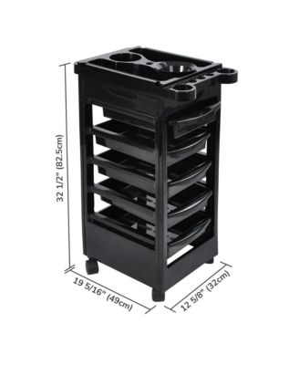 Packs Salon Trolley Rolling Cart With 5 Trays Storage Beauty Salon Barber