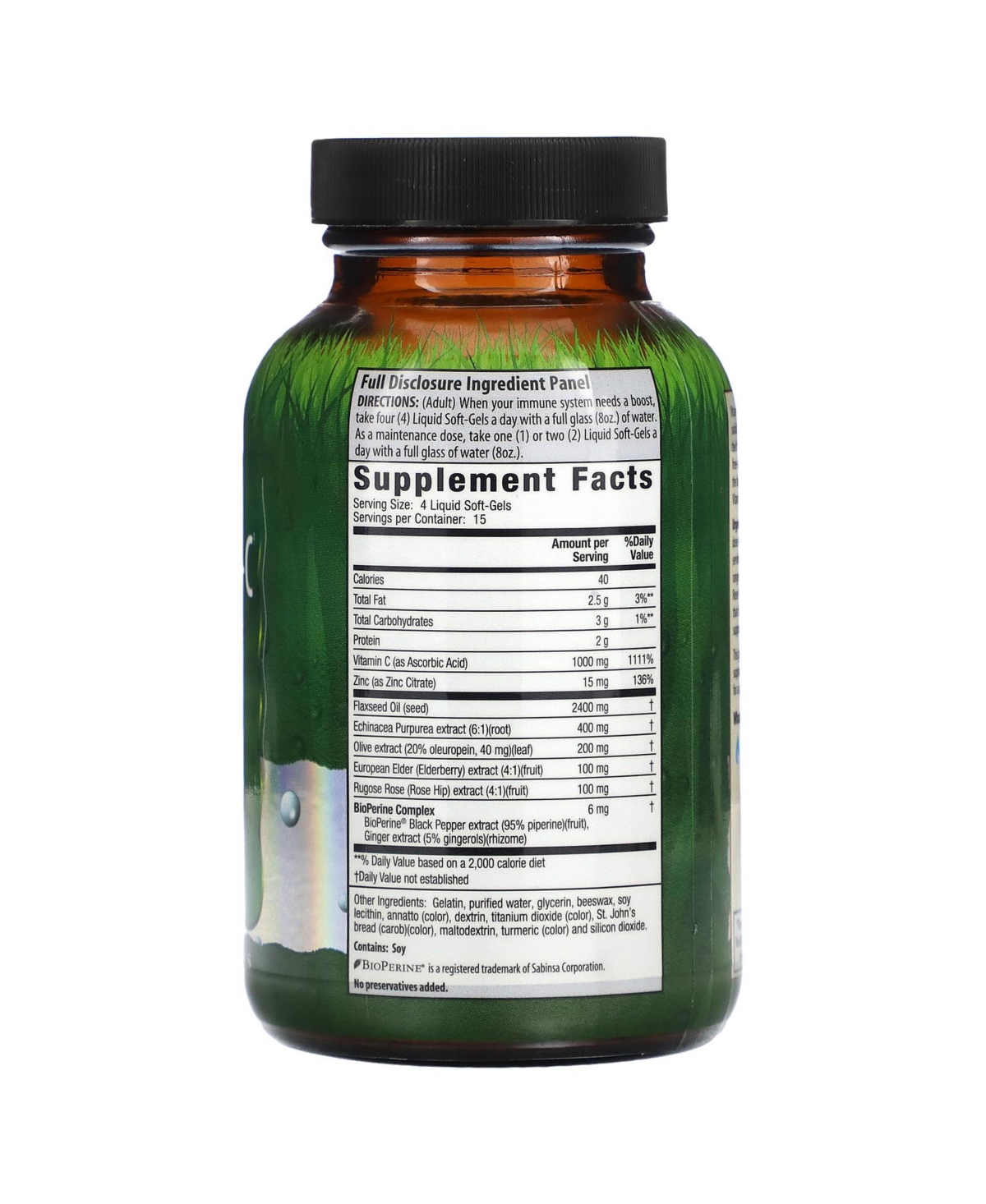 Irwin Naturals Urgent Rescue Mega Vita-c + Rosehips and Zinc - Liquid Soft-Gels