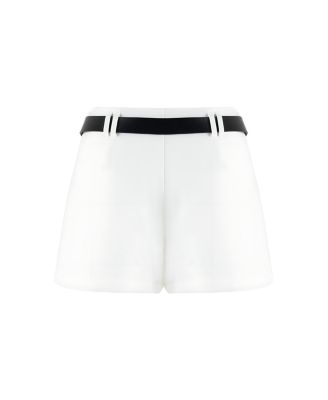 Women's Leather Belted Mini Skirt