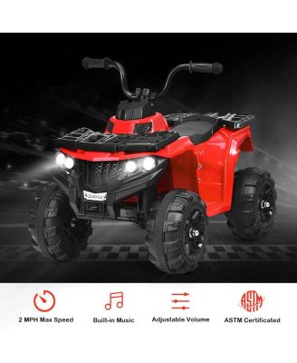 6V Battery Powered Kids Ride On ATV 4-Wheeler Quad w/ MP3 & LED Headlight Blue
