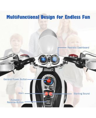 6V Kids Ride On Chopper Motorcycle 3 Wheel Trike with Headlight