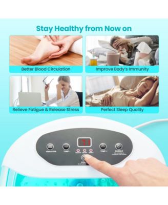 Foot Spa Massager Tub with Removable Pedicure Stone and Massage Beads-Turquoise