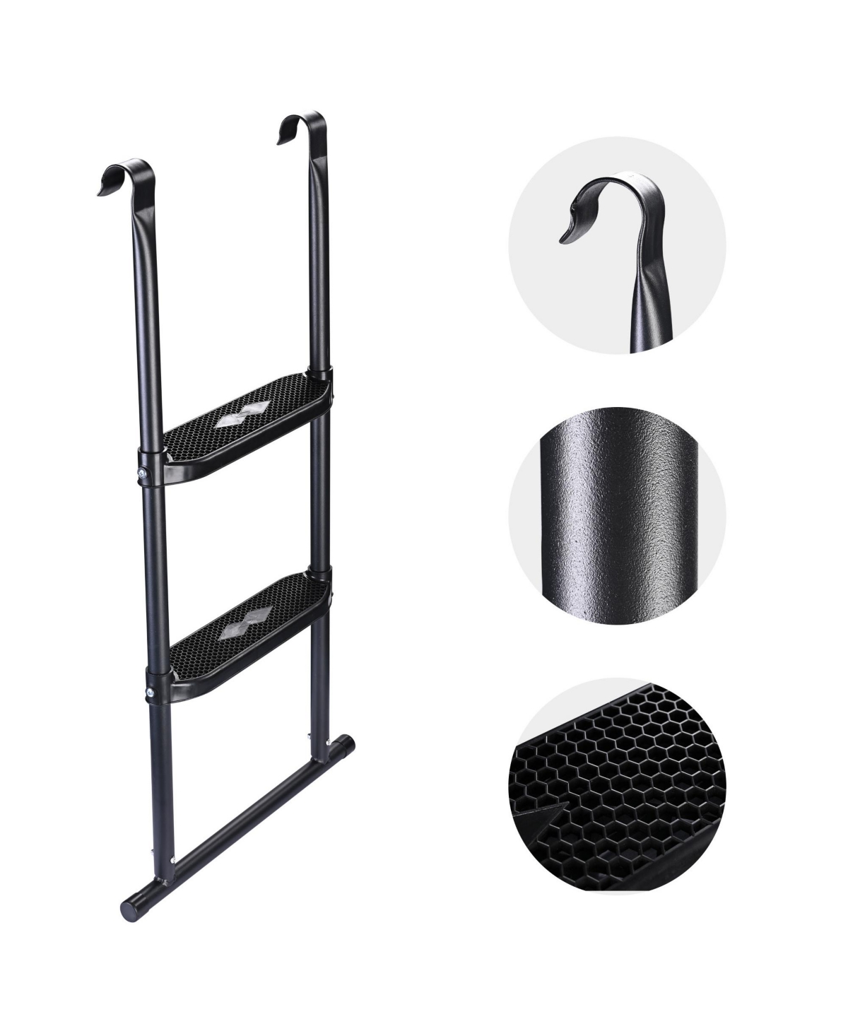 Yescom 39" Trampoline Ladder 2 Step Wide Anti Skid for Kid Outdoor 12 to 15 Ft Bounce