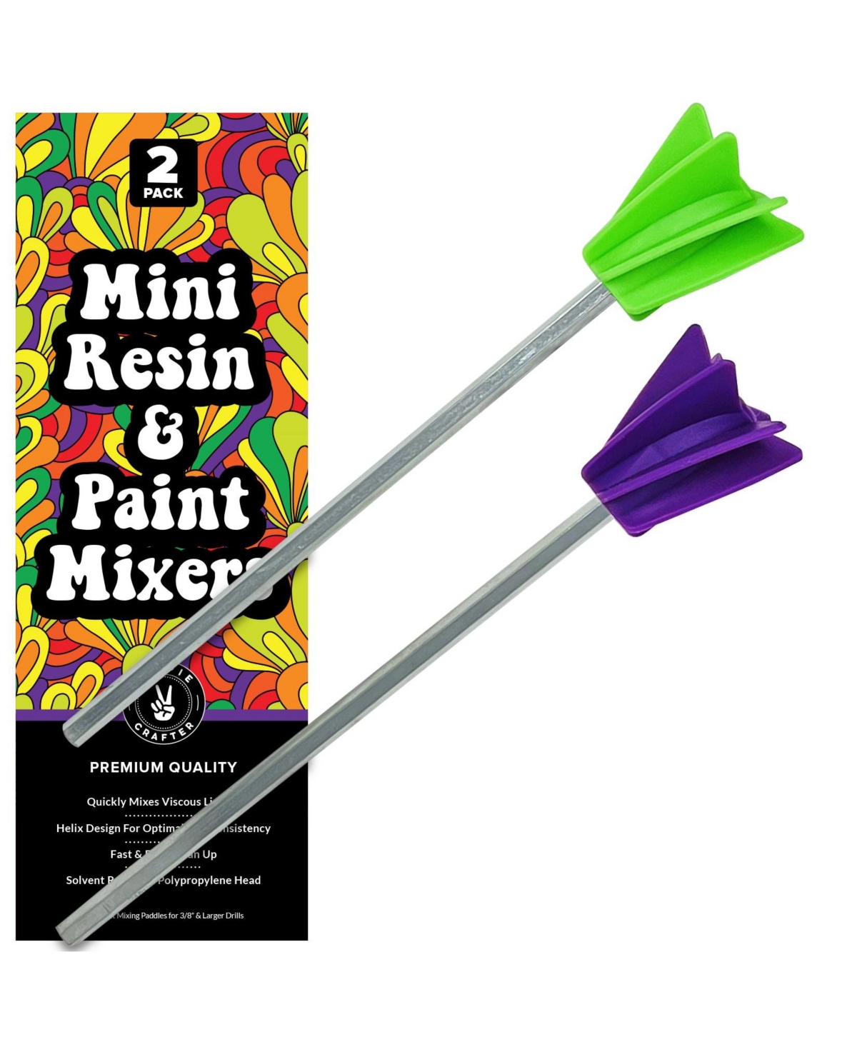 Epoxy and Paint Mixer - Purple and green