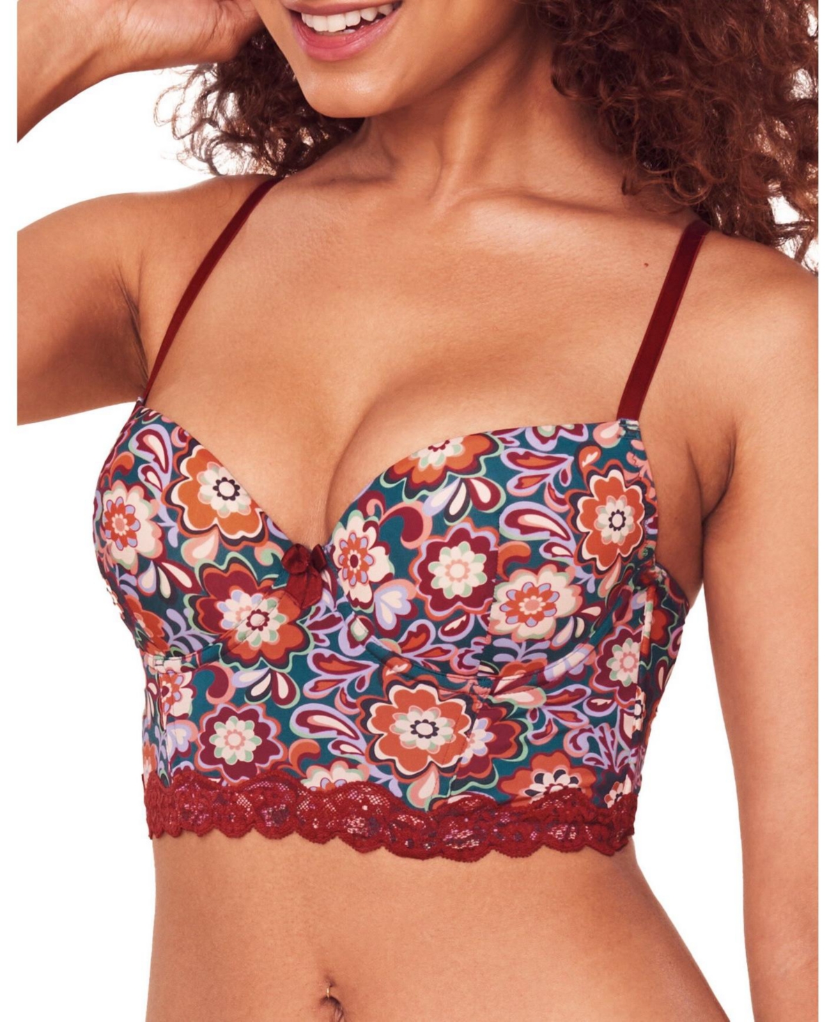 Women's Meissa Push Up Balconette Bra - Floral blue