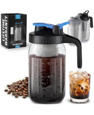 Premium Cold Brew Coffee Maker - 32oz Mason Jar With Leak-Proof Lid & Extra Thick Glass