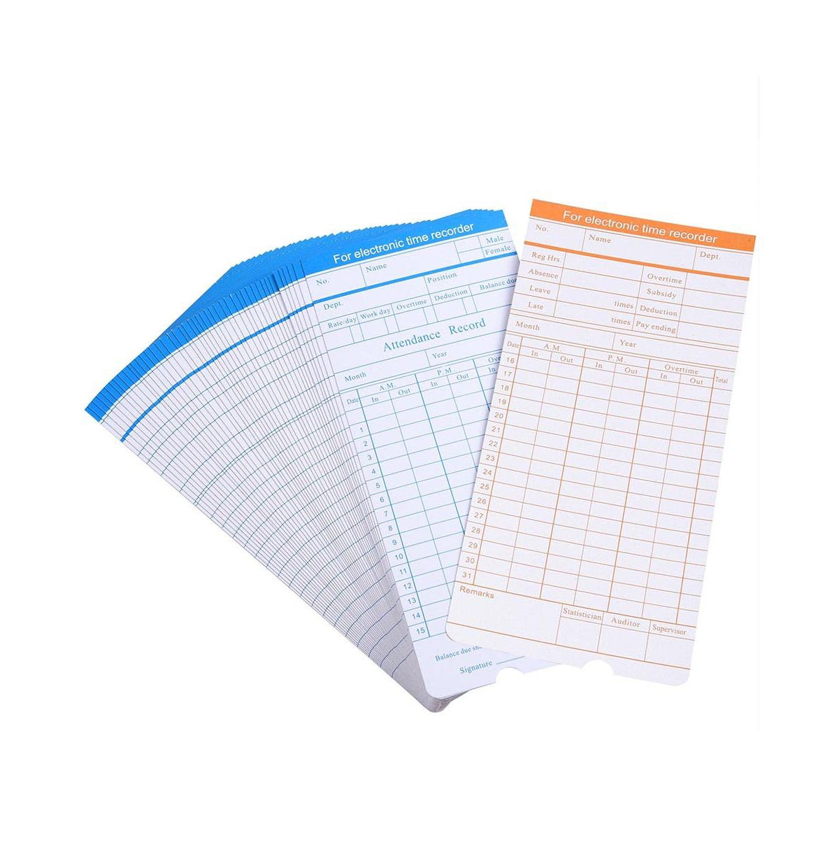 Yescom 50 Count Monthly Time Clock Cards Timecard for Employee Attendance Payroll Recorder