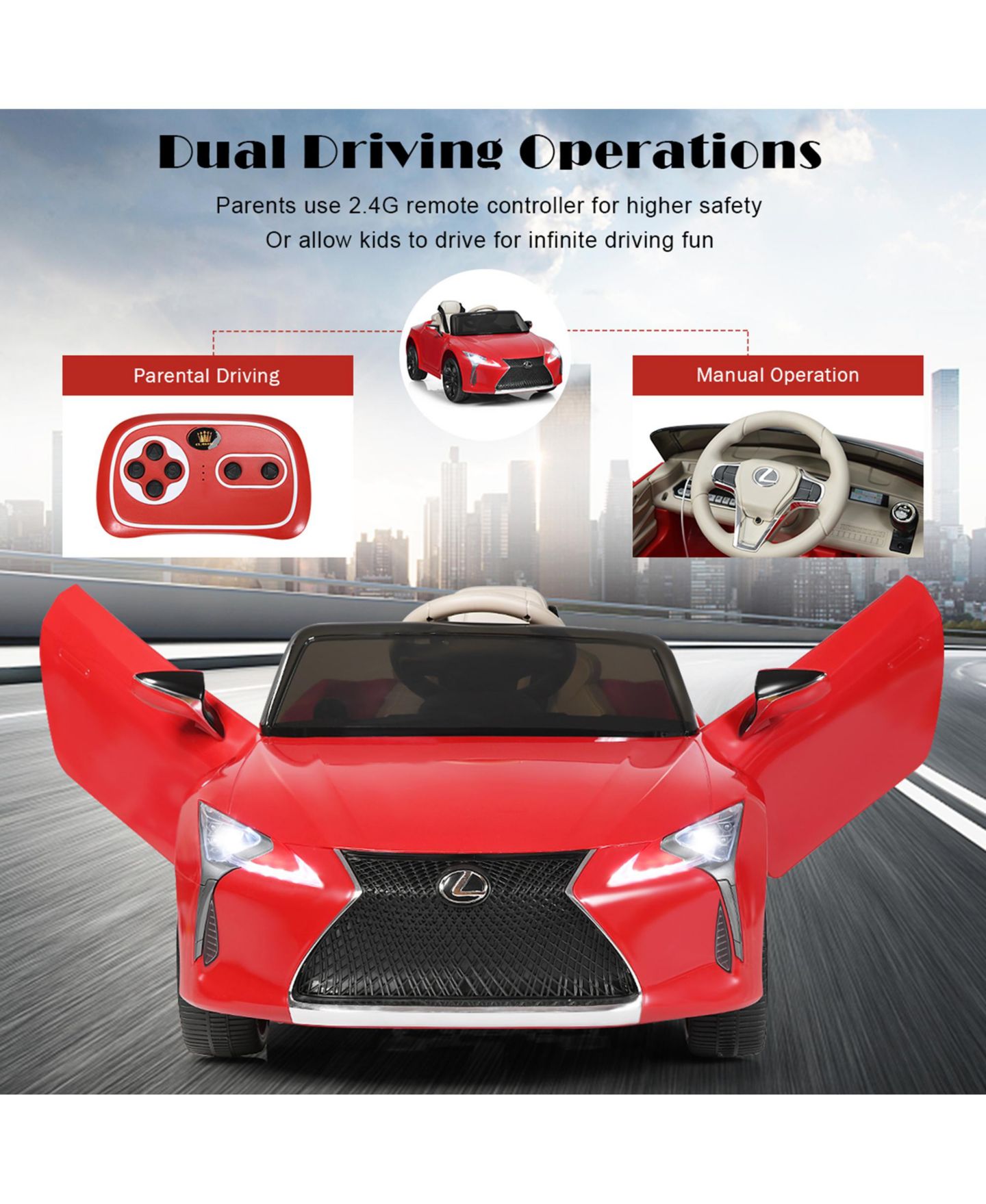 Детская игрушка Gymax Lexus LC500 Remote Control MP3 Kids Ride-On Car, 66 lbs, Ages 3+, цвет: Чёрный, вариант 1 — фото 3