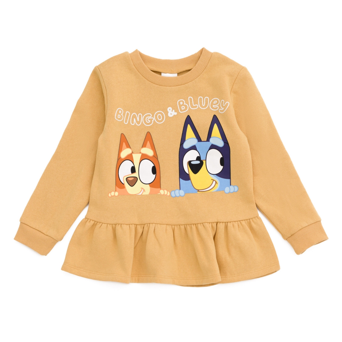 Bluey Toddler Girls Peplum Sweatshirt and Leggings Outfit Set -/ blue, bingo / bluey