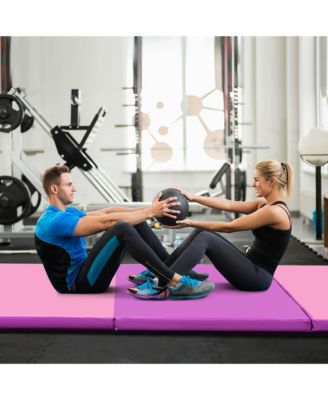 4'x 10'x 2''Folding Gymnastics Tumbling Mat Indoor Outdoor Gym Stretching Yoga