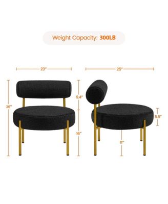 1 Pc Boucle Fabric & Gold Metal  Accent Feature Side Chair