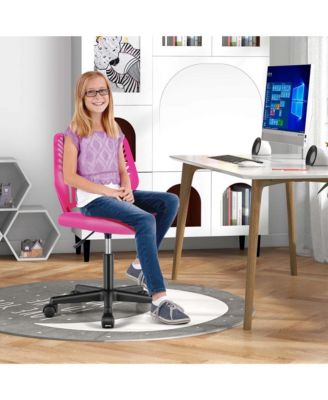 Height-adjustable Ergonomic Kids Desk Chair with Universal Casters Working Chair