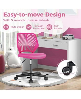 Height-adjustable Ergonomic Kids Desk Chair with Universal Casters Working Chair