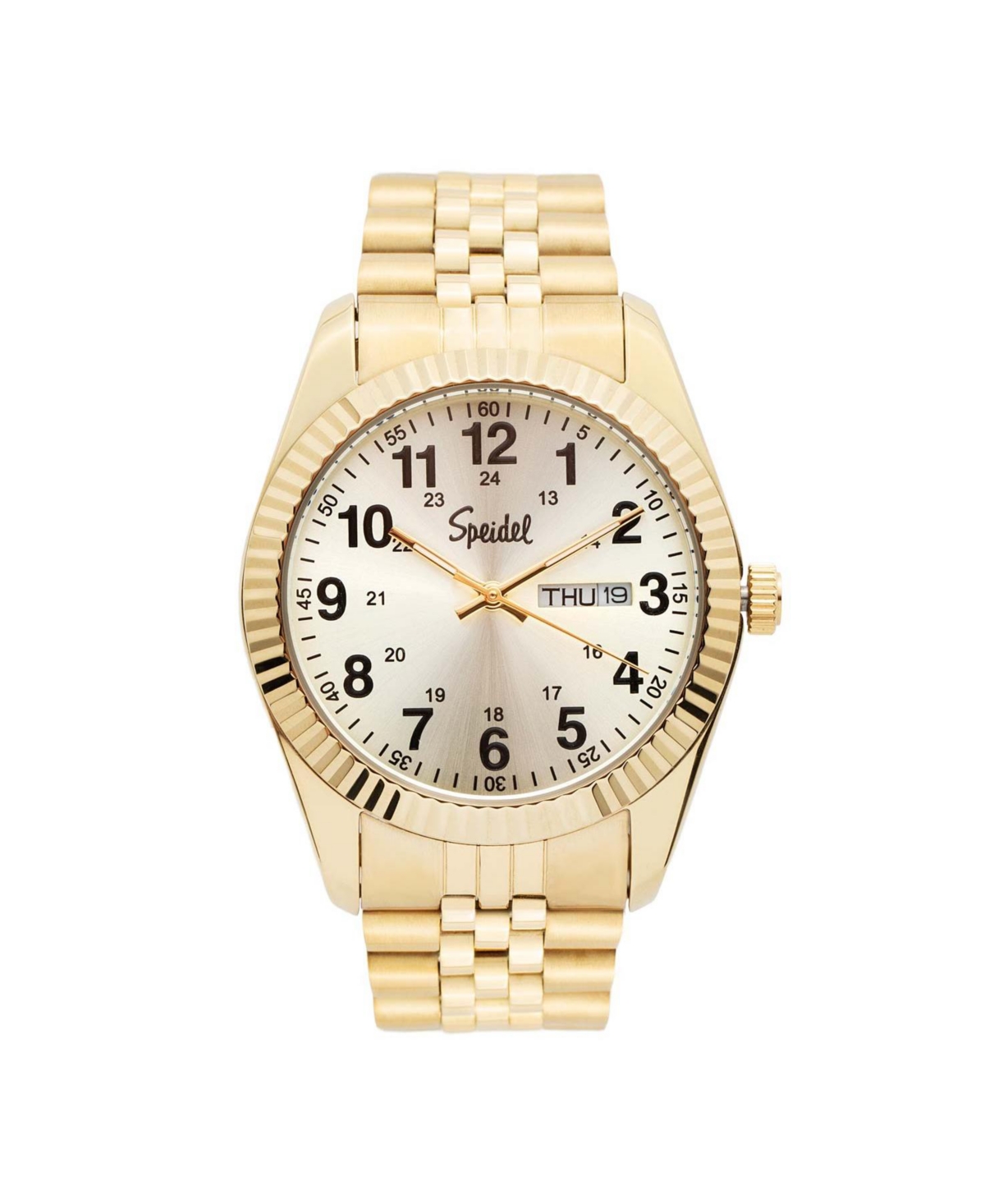 Men's Essential Metal Watch With Link Watchband in Gold - Black with Gold Band