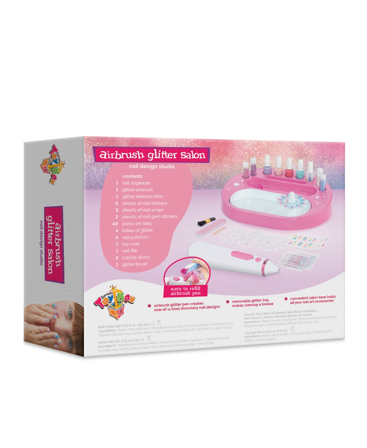 Geoffrey's Toy Box Airbrush Glitter Salon Nail Design Studio Kit In No Color