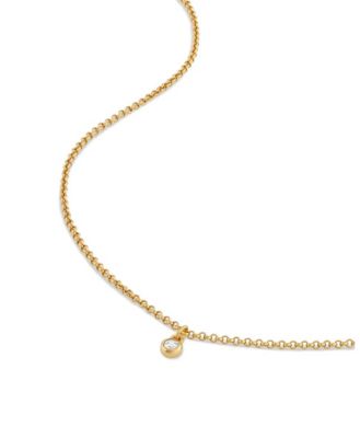 Women's Sapphire Necklace - 14K Gold & White Sapphire