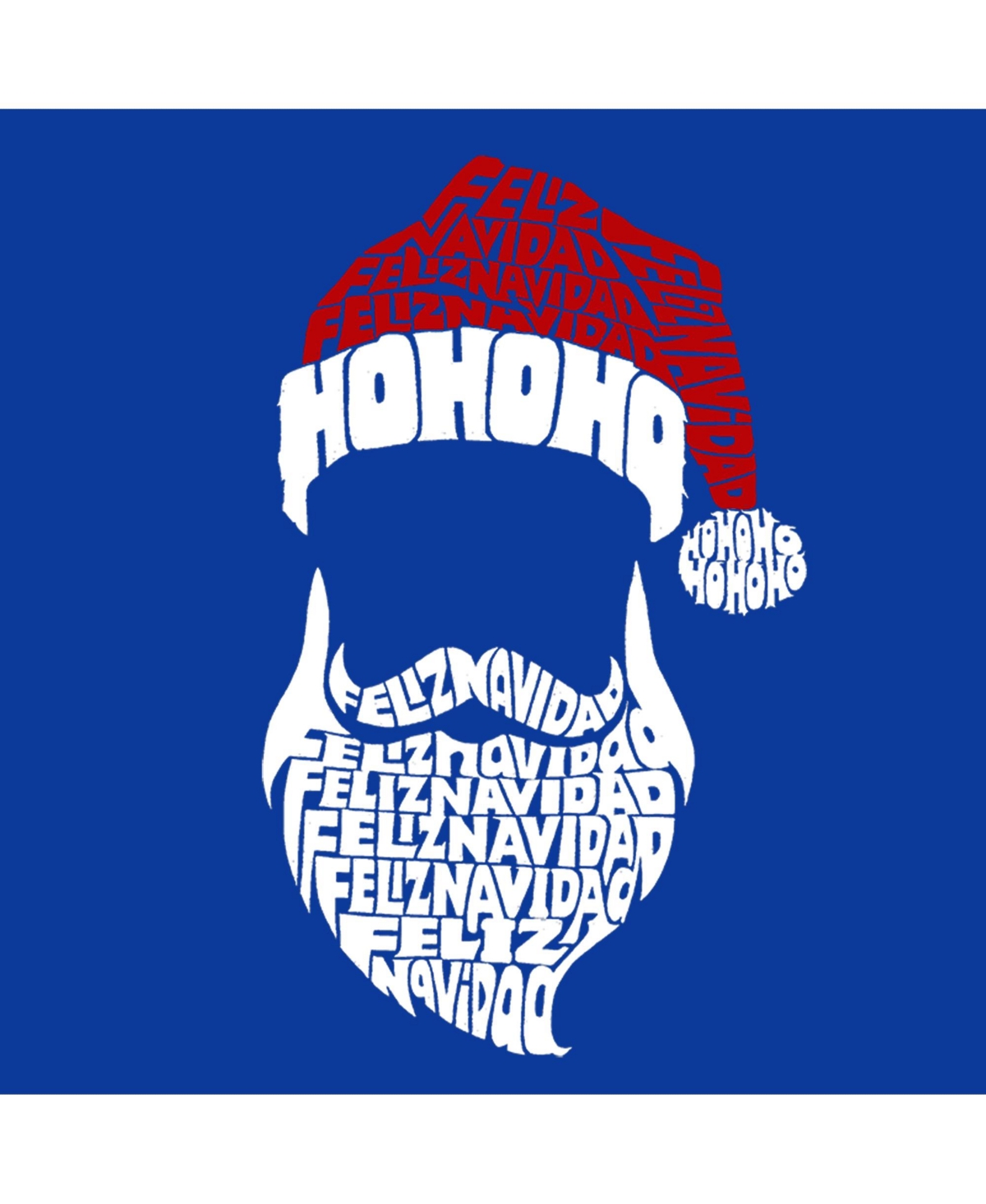 La Pop Art Boys Feliz Navidad Santa Claus Word Art Long Sleeve T-Shirt