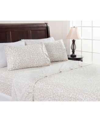 Premium Ceramic Leaves Botanical Print Ultra Soft Microfiber 4-Pc. Sheet Set