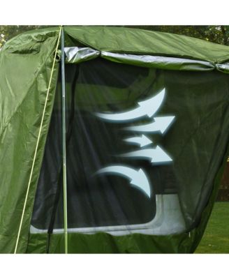 Universal Tailgate Tent with Pole for SUV/Van/MPV/CUV Camping Travel Hatchback Awning Shade Mesh Net Waterproof Green