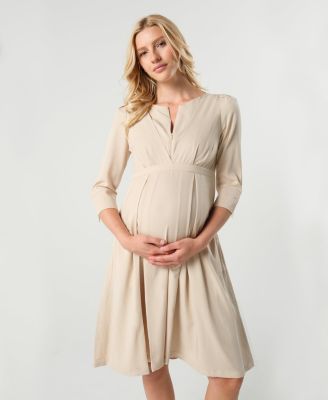 Maternity Empire Waist Nursing Midi Tea Dress in TENCEL (Regular & Petite)