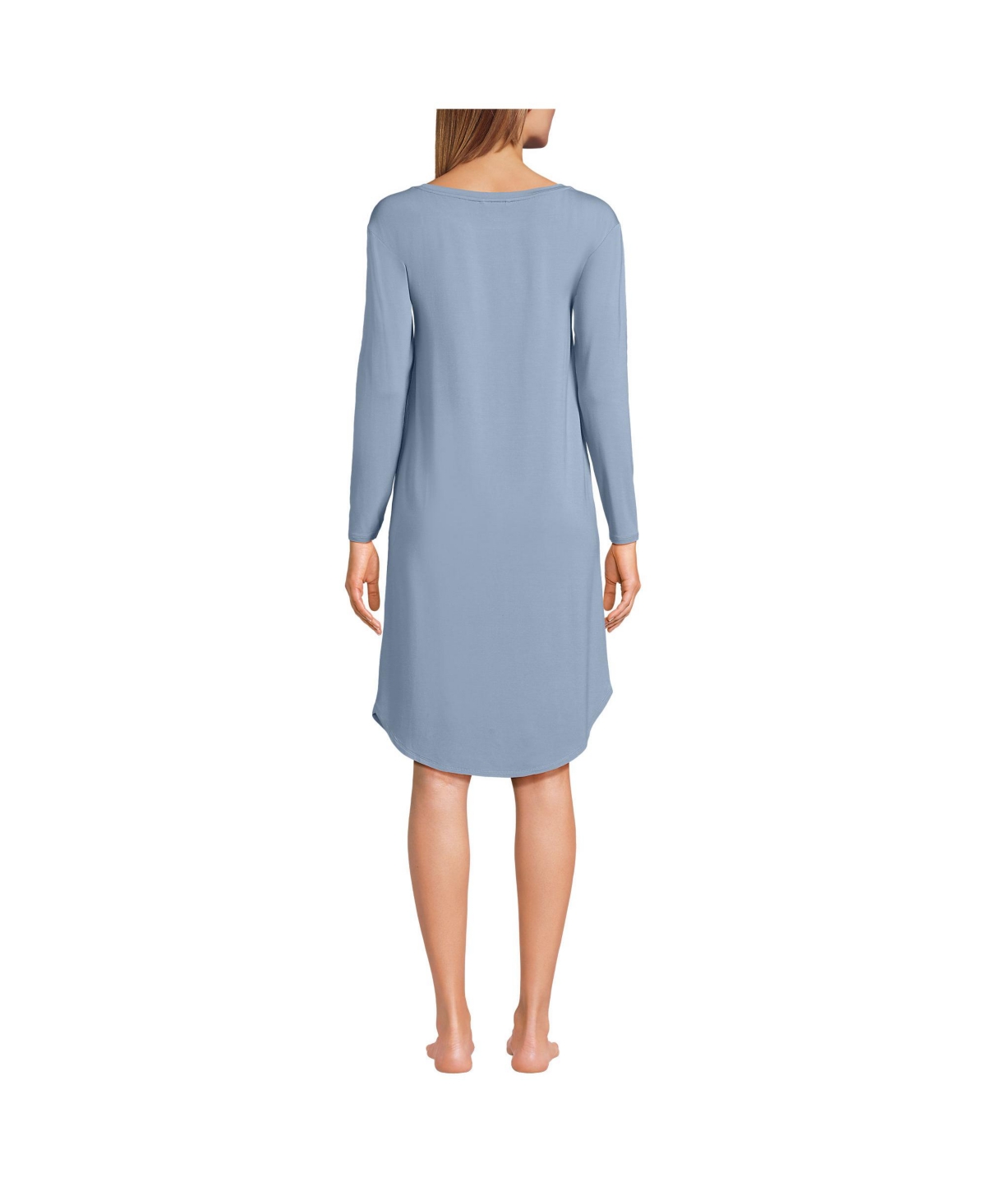 Lands' End Women's Cooling Long Sleeve Knee Length Sleepshirt Nightgown