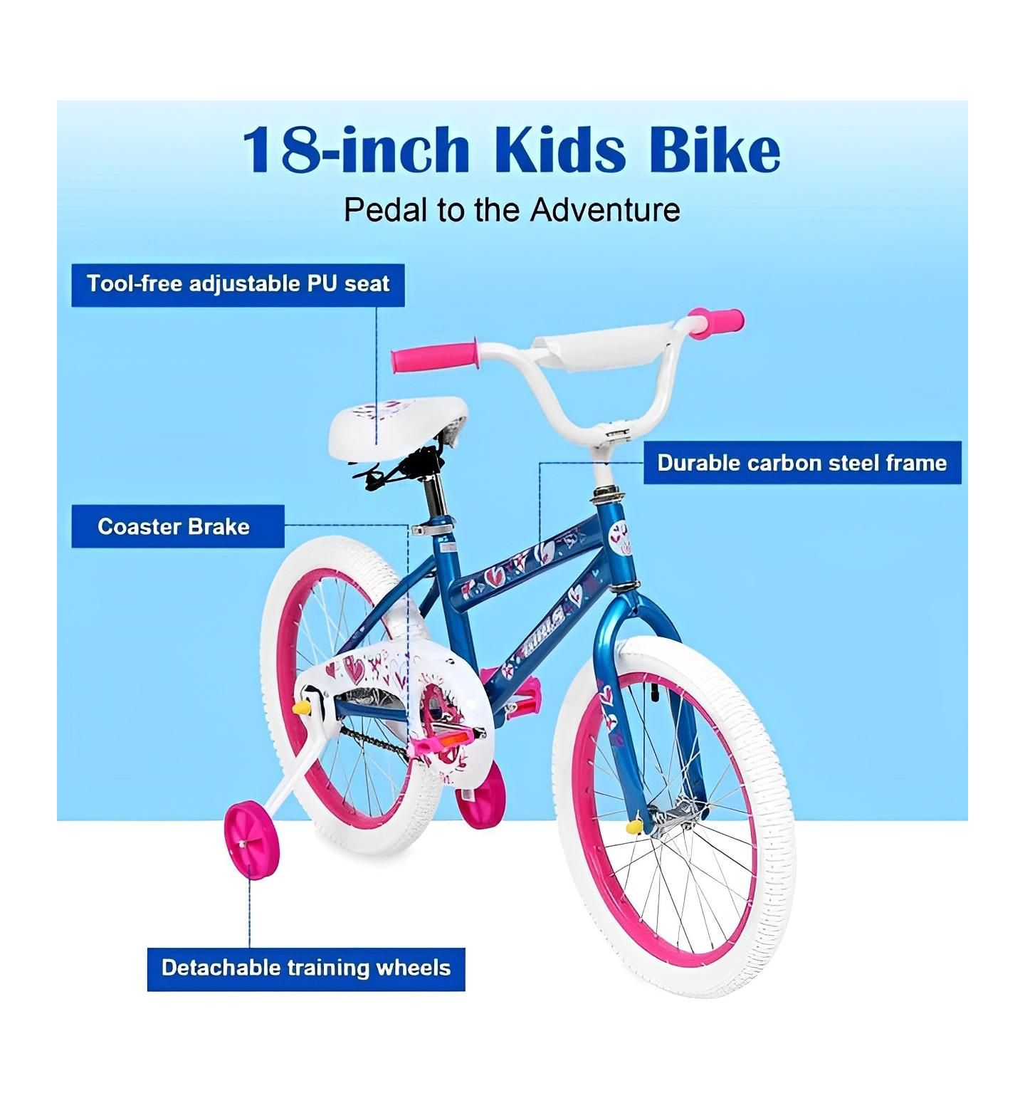Детская игрушка SUGIFT 18-inch Kids Bike Bicycle for Girls Ages 4-8 Years Child — фото 4