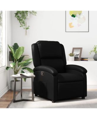 Recliner Chair Black Faux Leather