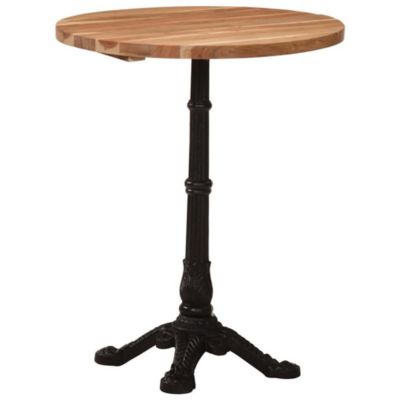 Bistro Table Natural Wood Solid Acacia wood, Cast iron Small