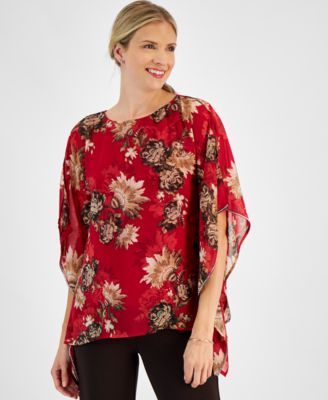 Macy's poncho tops on sale