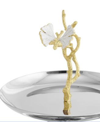 Butterfly Ginkgo Gold Two Tier Etagere