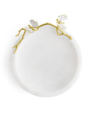 Butterfly Ginkgo Gold Trinket Dish, 9.5" x 8"