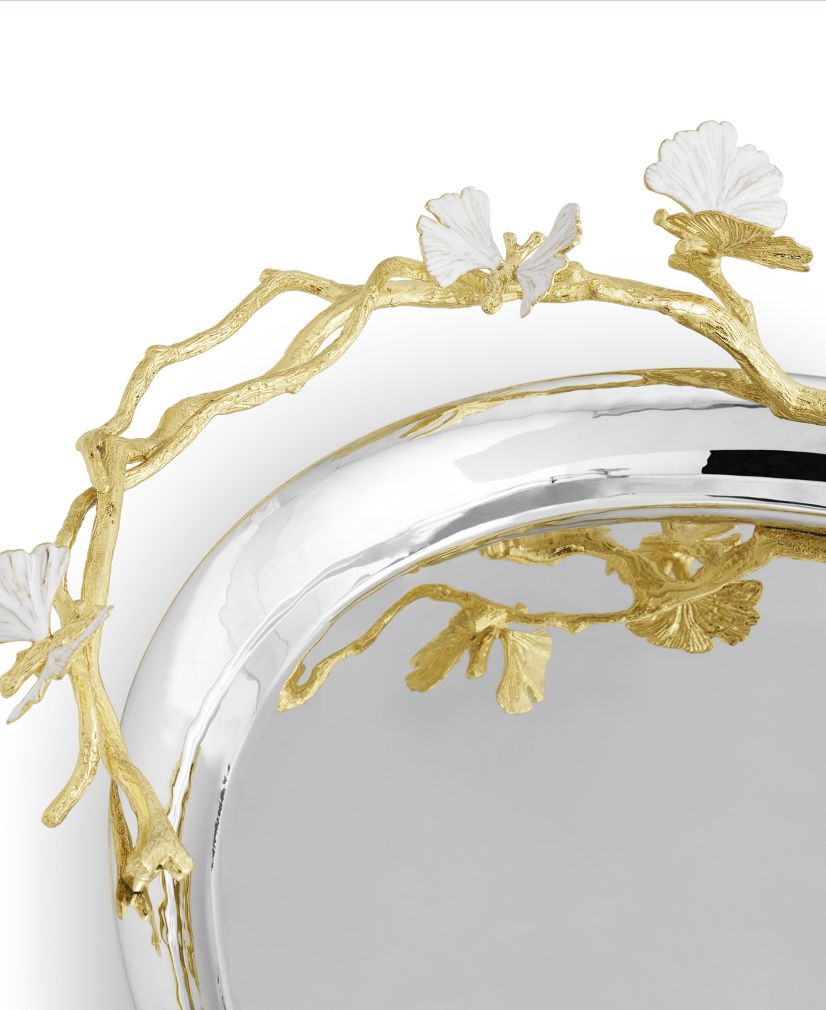 Michael Aram Butterfly Ginkgo White And Gold Large Tray In No Color