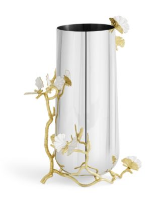 Butterfly Ginkgo Gold Large Vase