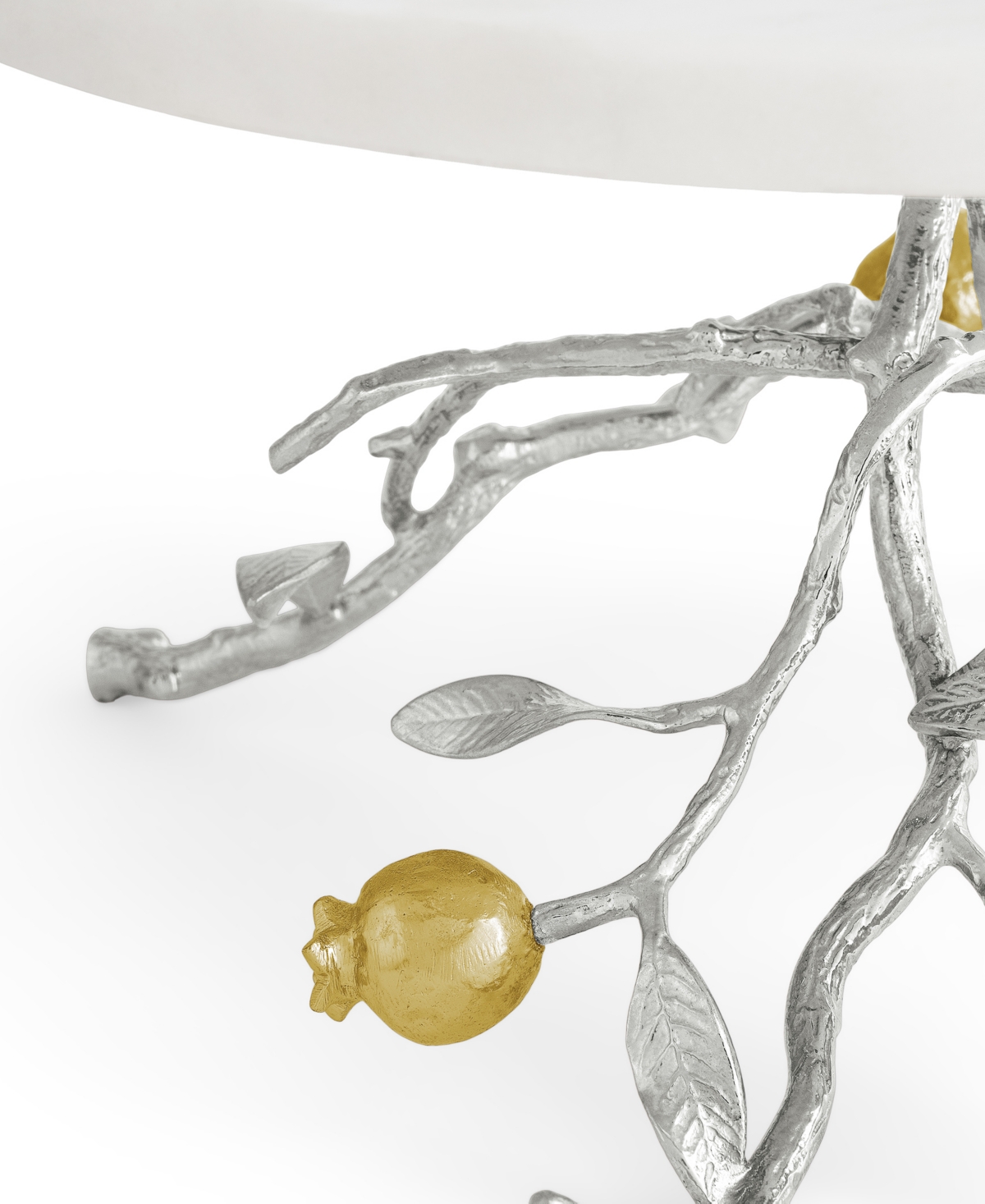 Michael Aram Pomegranate Silver & Gold Cake Stand With 24k Goldplate In No Color