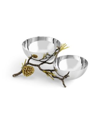 Pinecone Double Bowl