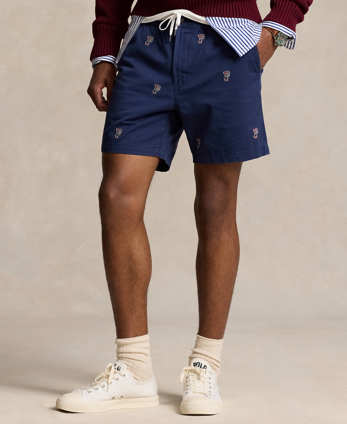Polo Ralph Lauren Men's 6-Inch Polo Prepster P-Wing Shorts - Newport Navy With P-wing Aoe