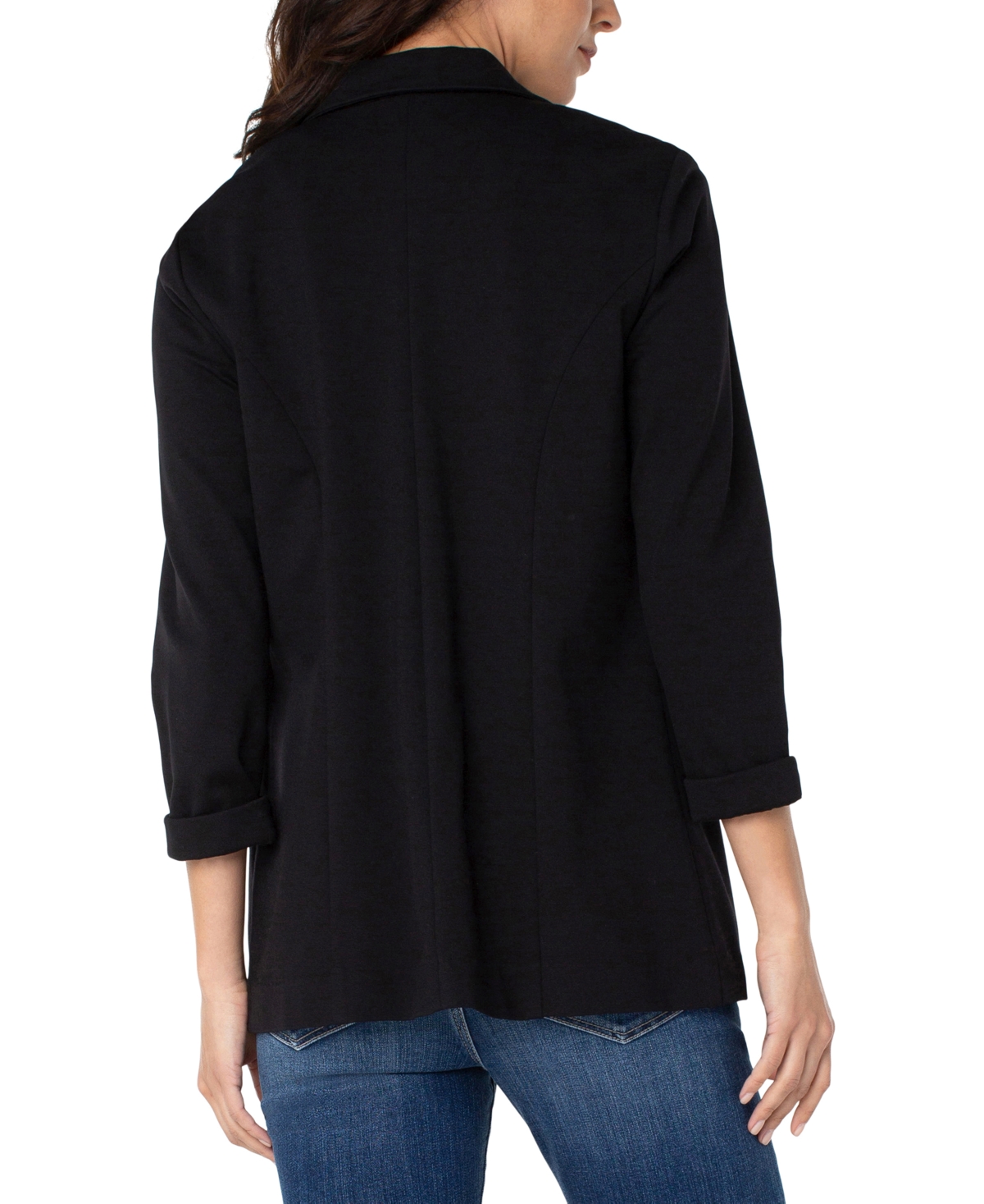 Shop Liverpool Los Angeles Women's Boyfriend Open-front Blazer In Black