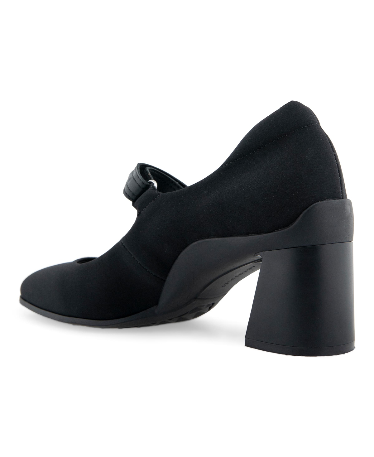 Shop Aerosoles Women's Cassina Strap Pumps In Black Stretch Gabardine Fabric