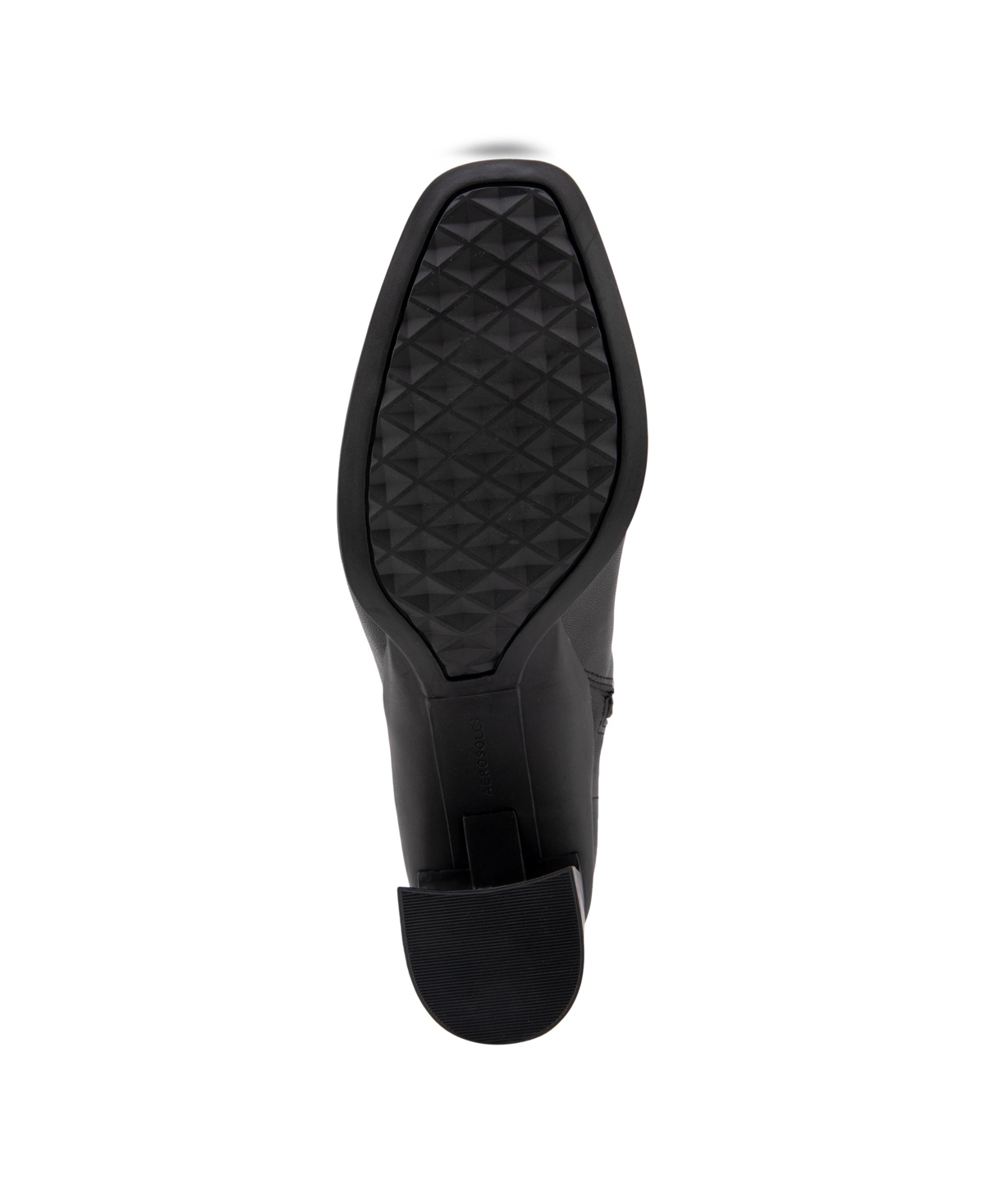 Shop Aerosoles Centola Dress Tall Mid Heel Boots In Black Stretch Smooth Faux Leather - Poly