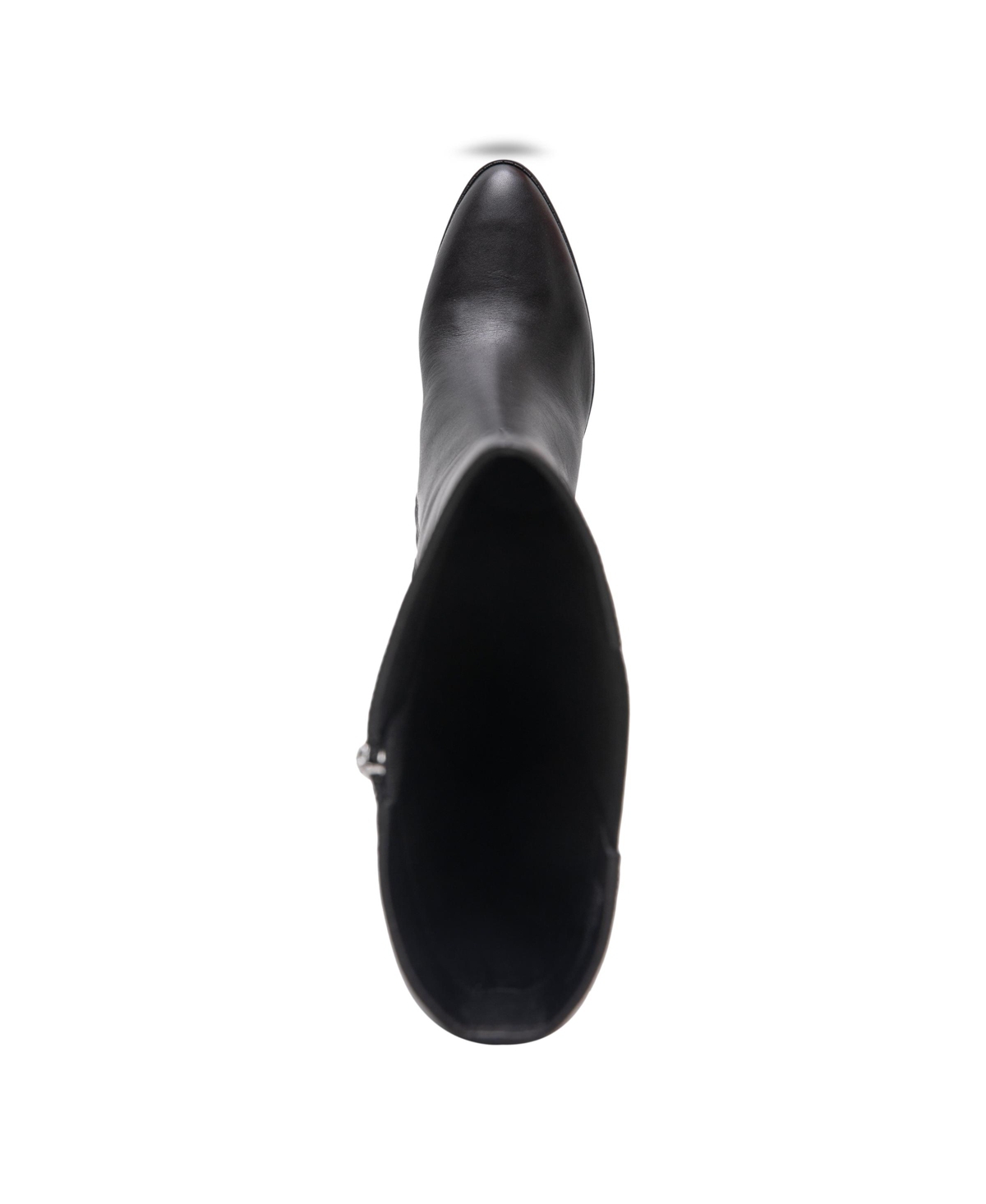 Shop Aerosoles Women's Memphis Block Heel Tall Boots In Black Smooth Leather