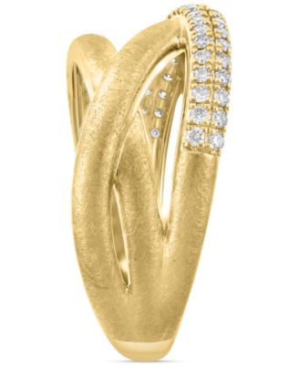 EFFY&reg; Diamond Pav&eacute; Crossover Statement Ring (1/3 ct. t.w.) in 14k Gold