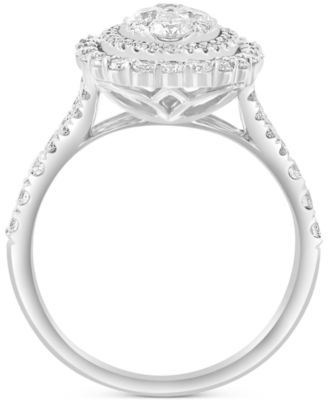 EFFY&reg; Diamond Oval Halo Cluster Ring (1-1/4 ct. t.w.) in 14k White Gold