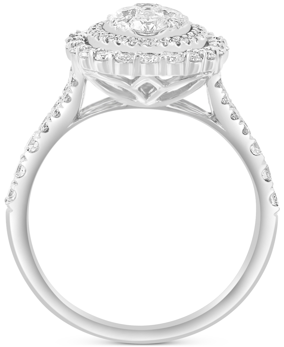 EFFY COLLECTION EFFY DIAMOND OVAL HALO CLUSTER RING (1-1/4 CT. T.W.) IN 14K WHITE GOLD 